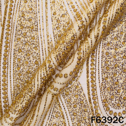Cut Dana Sequins Embroidered Net Fabric - F6392