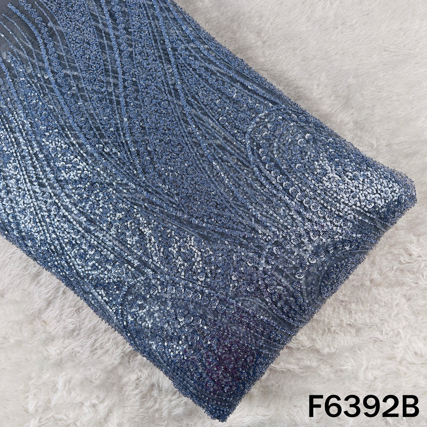 Cut Dana Sequins Embroidered Net Fabric - F6392