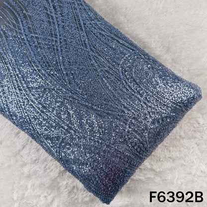 Cut Dana Sequins Embroidered Net Fabric - F6392