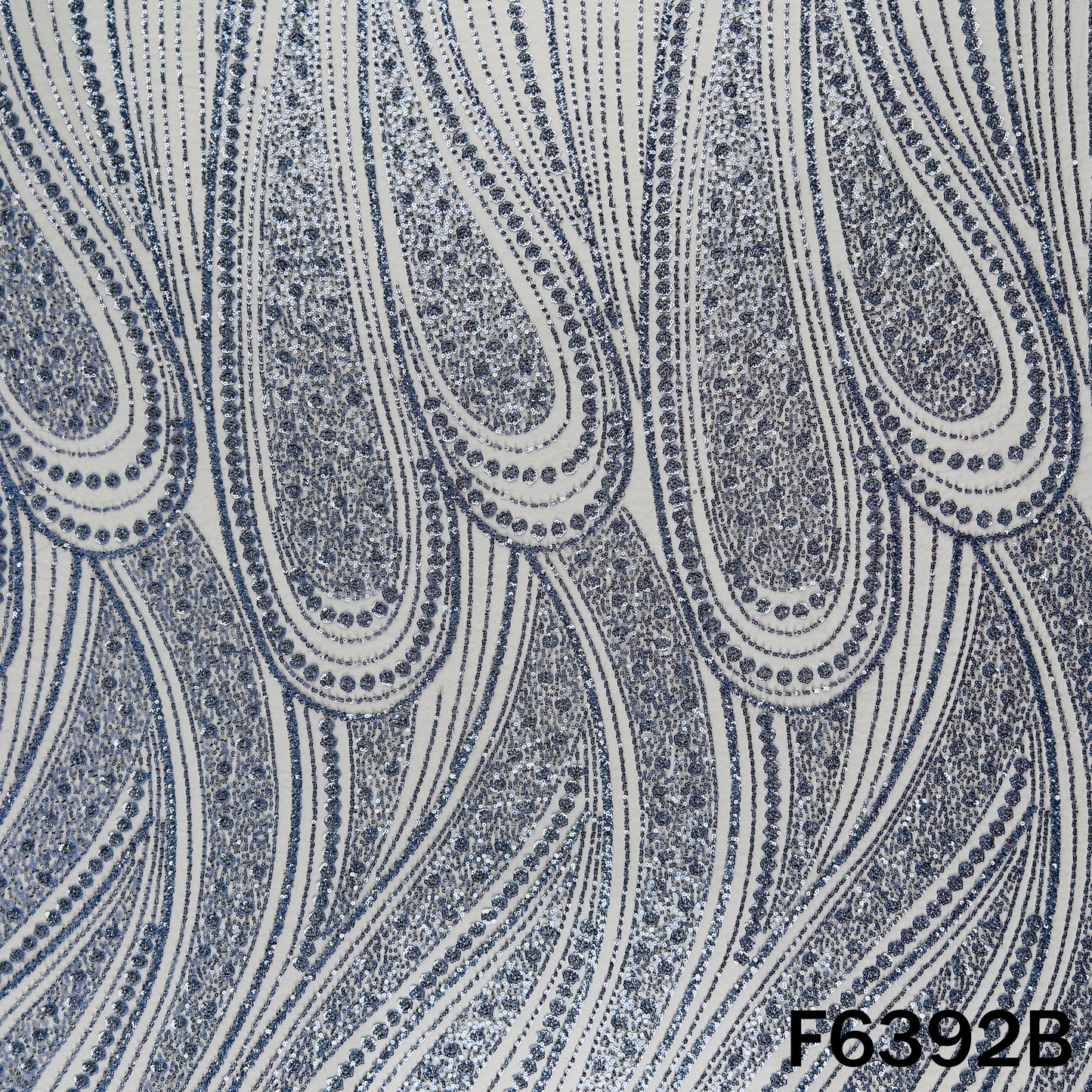 Cut Dana Sequins Embroidered Net Fabric - F6392