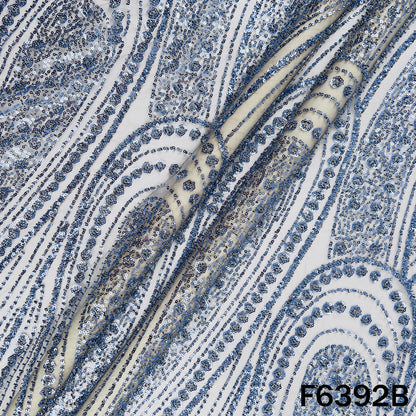 Cut Dana Sequins Embroidered Net Fabric - F6392