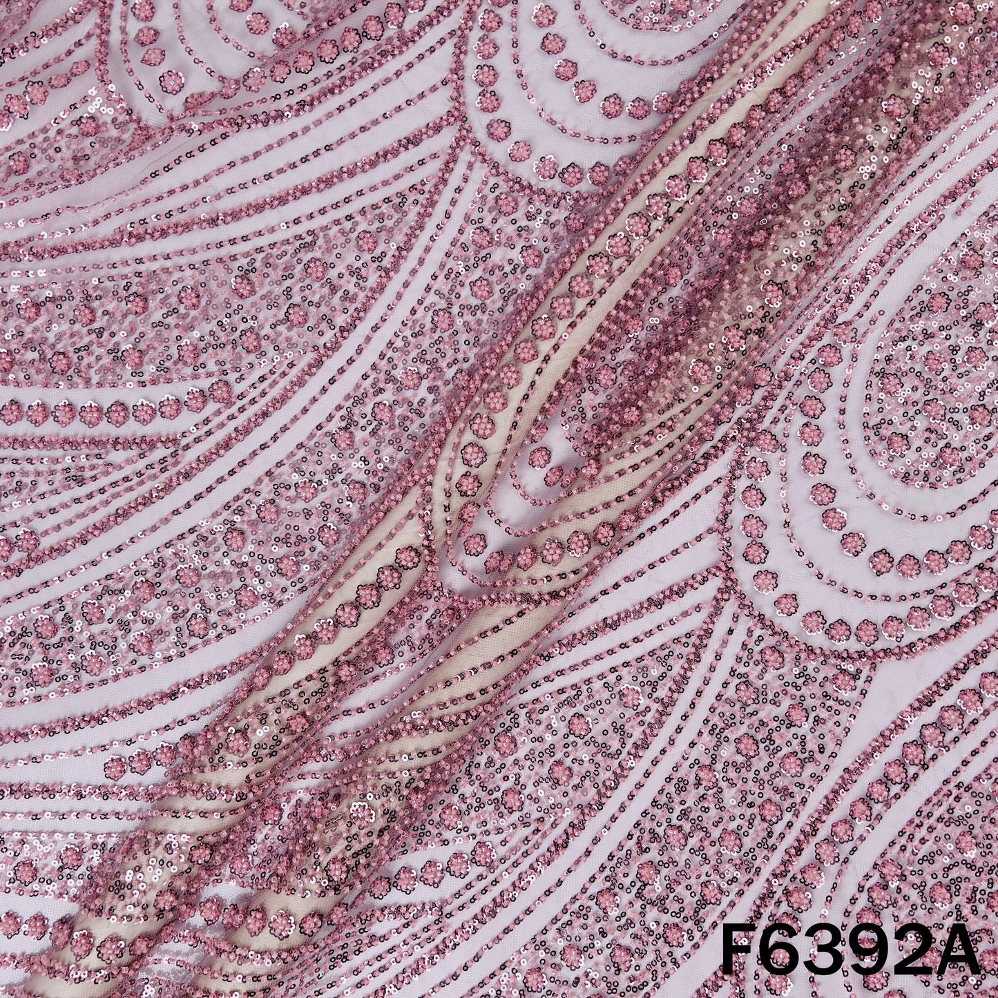 Cut Dana Sequins Embroidered Net Fabric - F6392