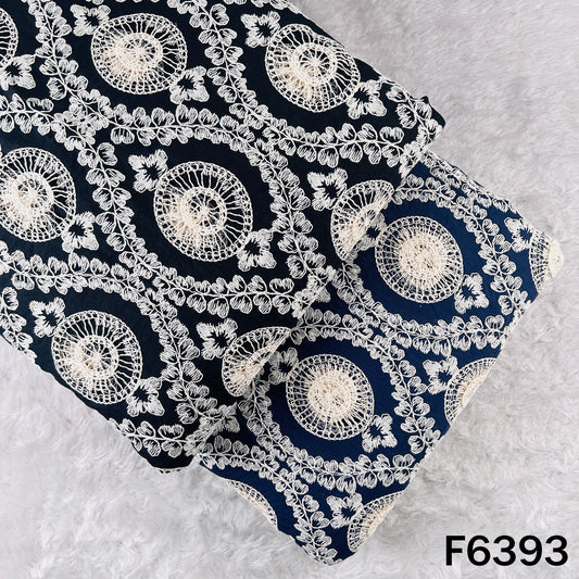 Imported Thread Cut work Cotton Fabric - F6393