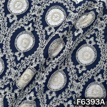 Imported Thread Cut work Cotton Fabric - F6393