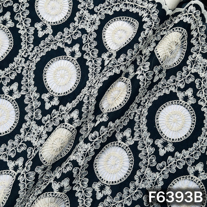Imported Thread Cut work Cotton Fabric - F6393