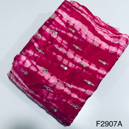 Tie-Dye Mirror Sequins Work Crepe Fabric-F2907