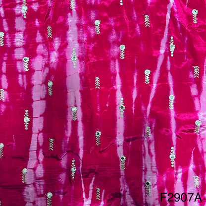 Tie-Dye Mirror Sequins Work Crepe Fabric-F2907