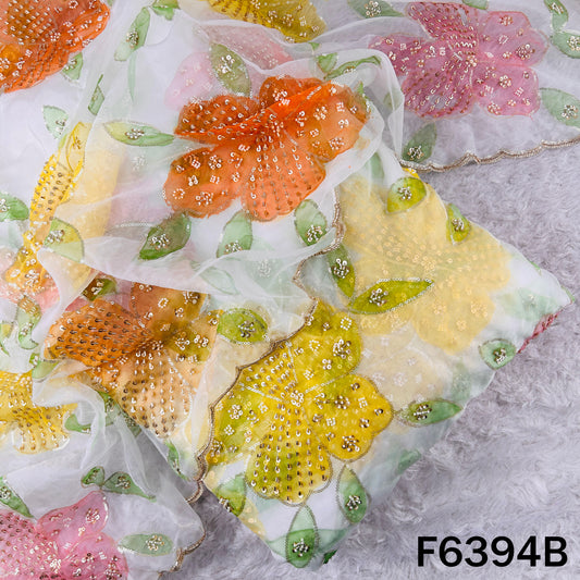 Cut Dana Sequins Embroidered Organza Fabric - F6394