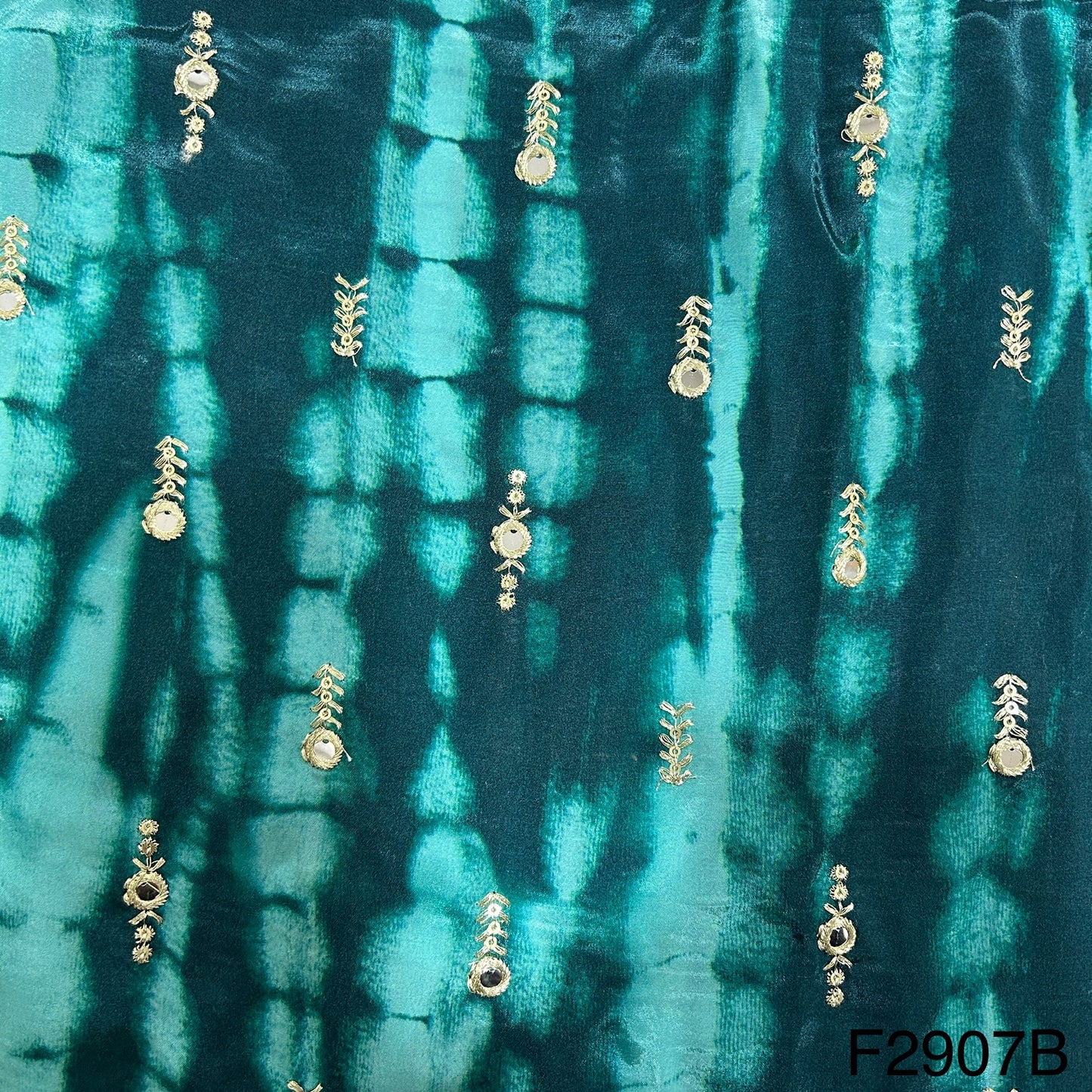 Tie-Dye Mirror Sequins Work Crepe Fabric-F2907