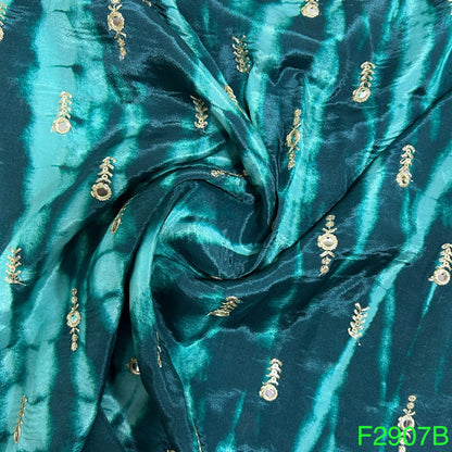 Tie-Dye Mirror Sequins Work Crepe Fabric-F2907