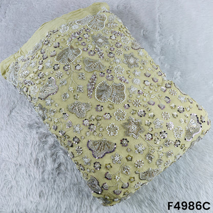 Cut Dana Pearls Embroidered Georgette Fabric-F4986