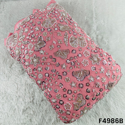 Cut Dana Pearls Embroidered Georgette Fabric-F4986