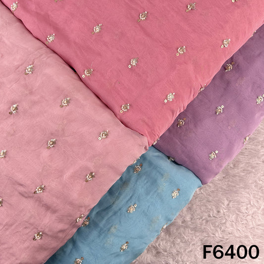 Cut Dana Sequins Work Organza Fabric - F6400