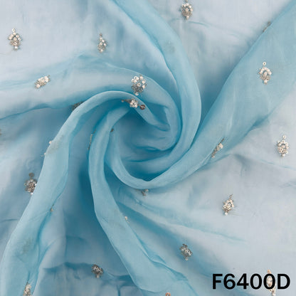 Cut Dana Sequins Work Organza Fabric - F6400