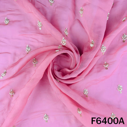 Cut Dana Sequins Work Organza Fabric - F6400