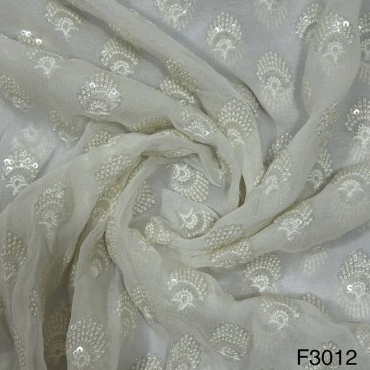 Dyeable Thread Sequins Embroidered Georgette FABRIC-F3012
