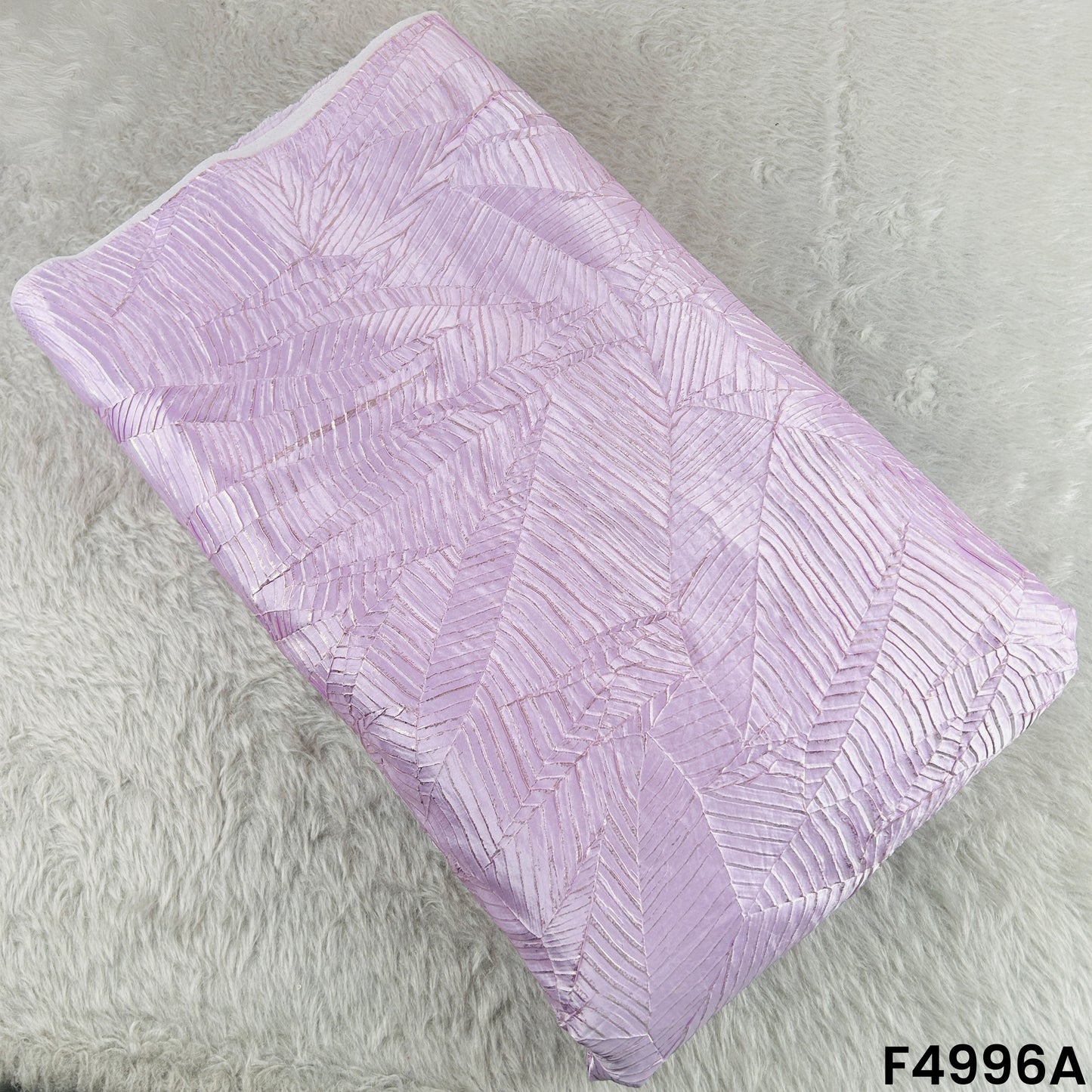 Imported Satin With Pleated Pattern Fabric-F4996