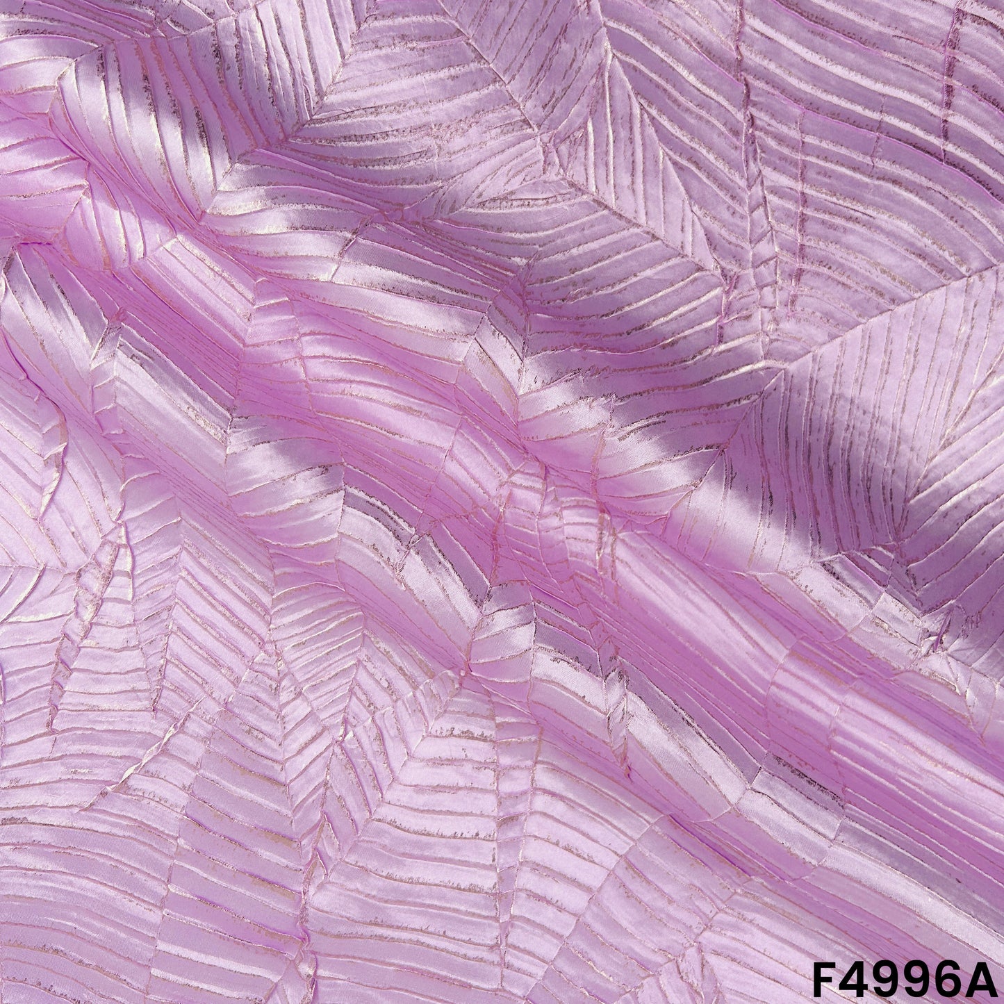 Imported Satin With Pleated Pattern Fabric-F4996