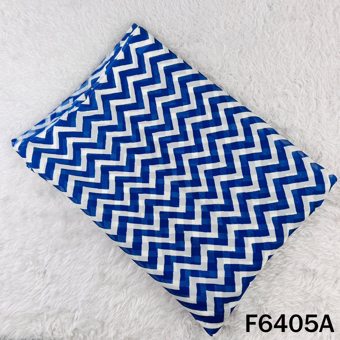 Zig Zag Print Organza Fabric - F6405