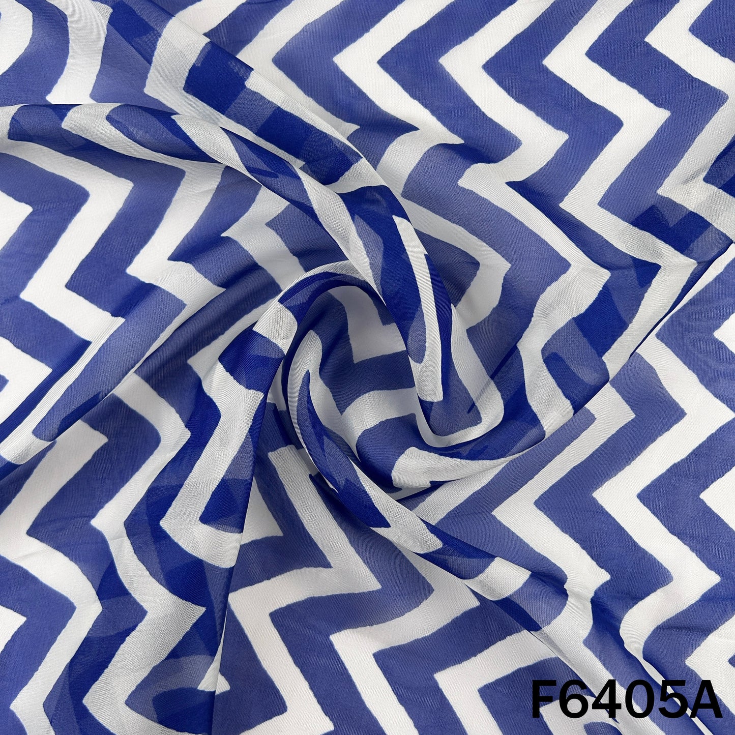 Zig Zag Print Organza Fabric - F6405