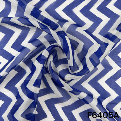 Zig Zag Print Organza Fabric - F6405
