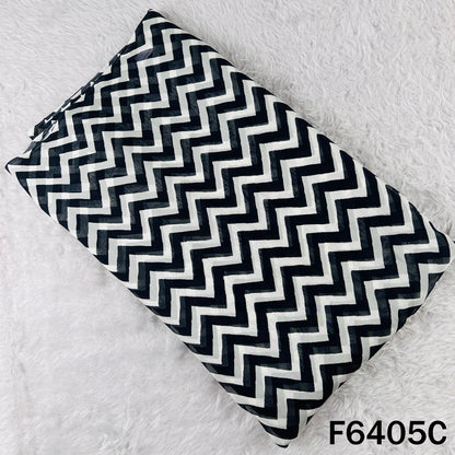 Zig Zag Print Organza Fabric - F6405