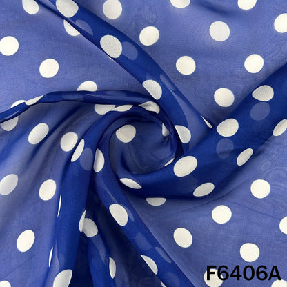 Polka dot print Organza Fabric - F6406