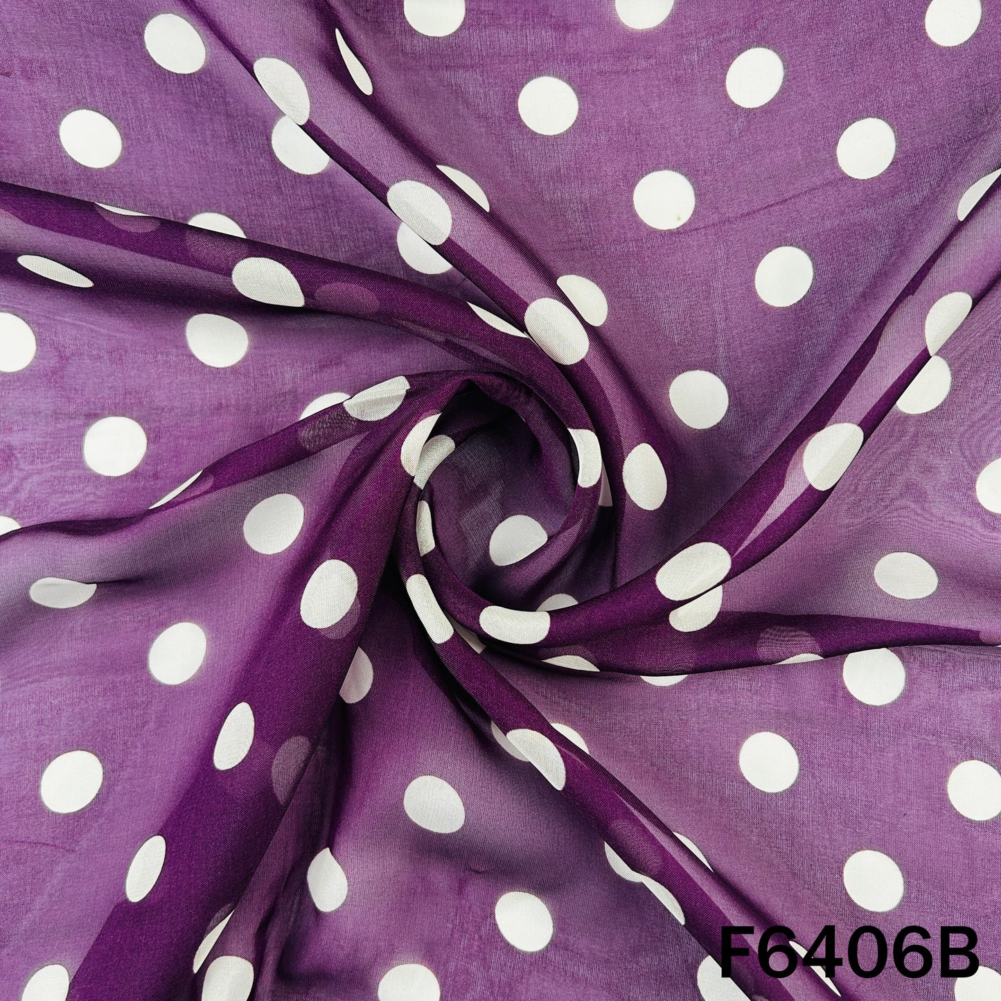 Polka dot print Organza Fabric - F6406