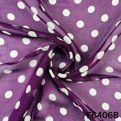 Polka dot print Organza Fabric - F6406