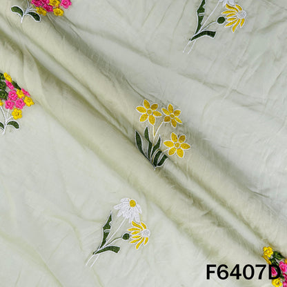 Thread Embroidered Mul Cotton Fabric - F6407