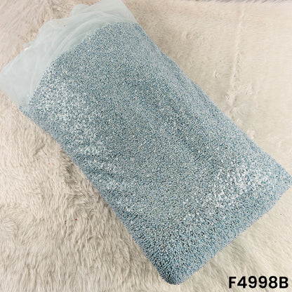 Cut Dana Sequins Pearl Embroidered Net Fabric-F4998