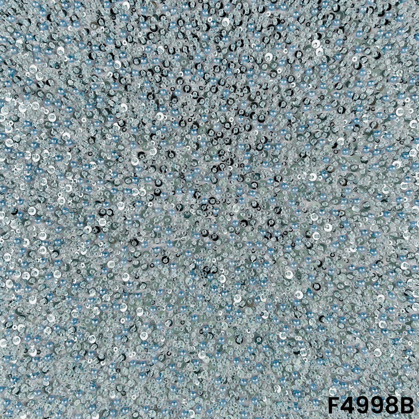 Cut Dana Sequins Pearl Embroidered Net Fabric-F4998