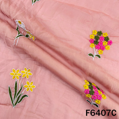 Thread Embroidered Mul Cotton Fabric - F6407
