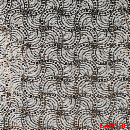 Cut Dana Sequins Embroidered Net Fabric-F4999