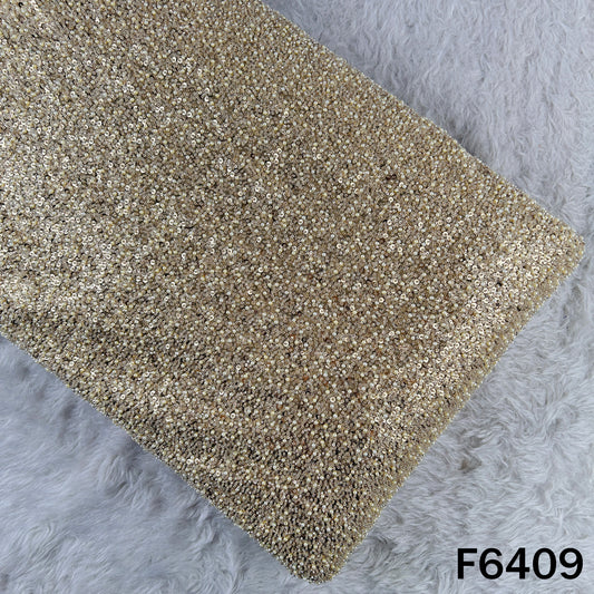 Cut Dana Sequins Pearl Embroidered Net Fabric - F6409