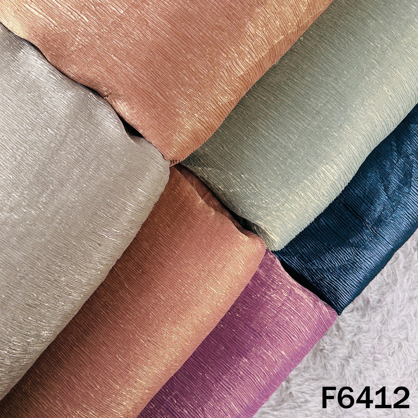 Crushed Foil Organza Fabric - F6412