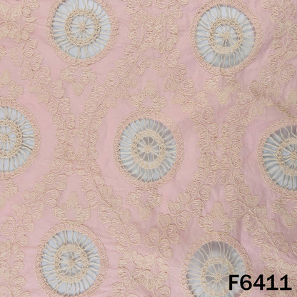 Imported Thread Cut work Cotton Fabric - F6411