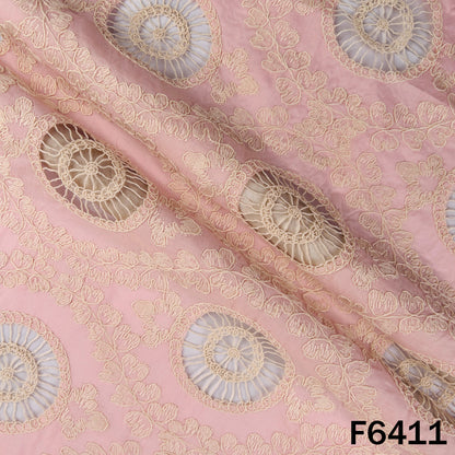 Imported Thread Cut work Cotton Fabric - F6411