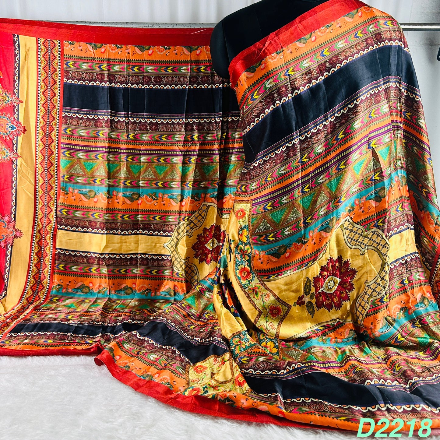 Printed Modal Silk Dupatta-D2218