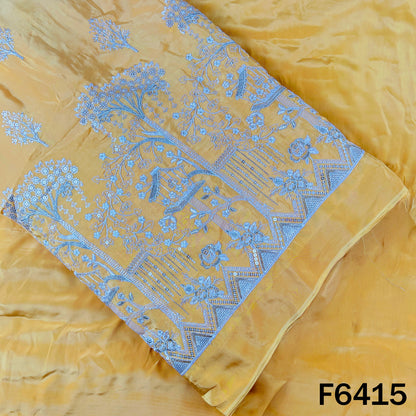 Zari Sequins Thread Work Crepe Fabric - F6415