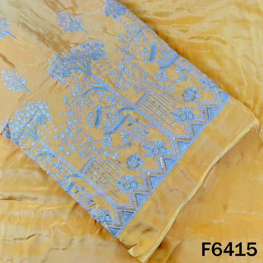 Zari Sequins Thread Work Crepe Fabric - F6415