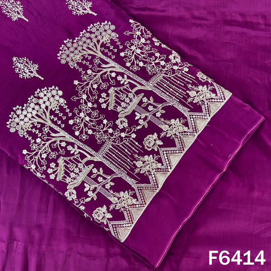 Zari Sequins Thread Work Crepe Fabric - F6414