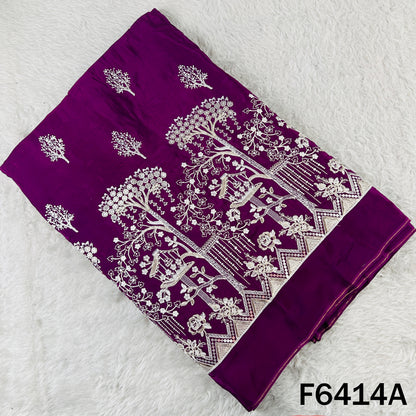 Zari Sequins Thread Work Crepe Fabric - F6414