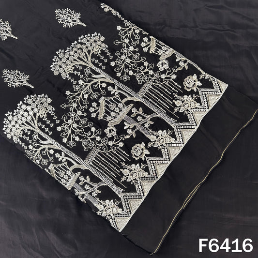 Zari Sequins Thread Work Crepe Fabric - F6416