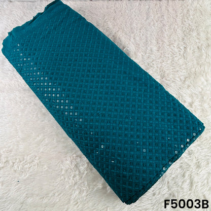 Thread Sequins Embroidered Rayon Cotton Fabric-F5003