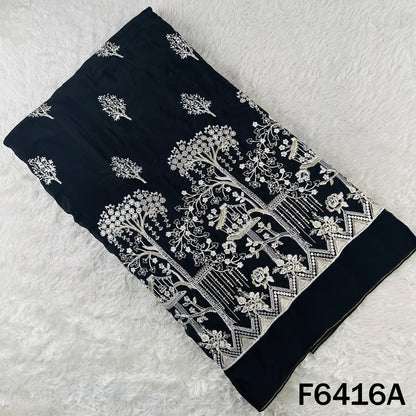 Zari Sequins Thread Work Crepe Fabric - F6416