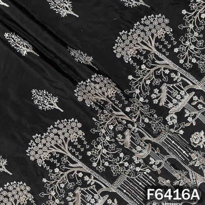 Zari Sequins Thread Work Crepe Fabric - F6416