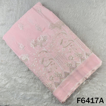 Zari Sequins Thread Work Crepe Fabric - F6417
