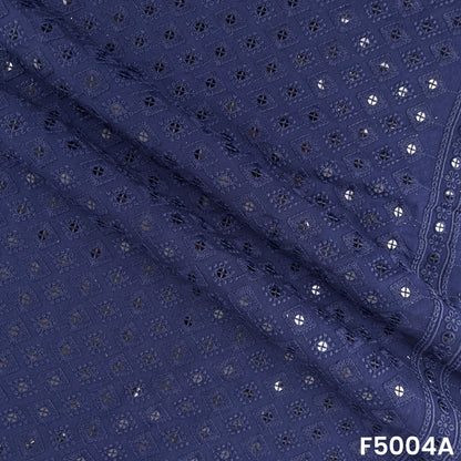 Thread Sequins Embroidered Rayon Cotton Fabric-F5004