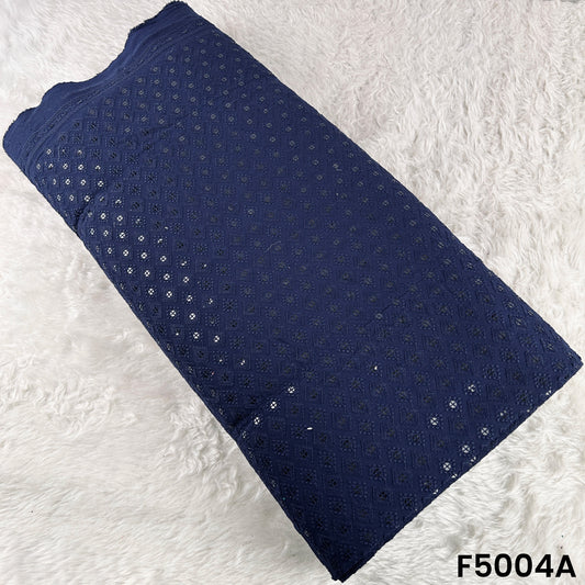 Thread Sequins Embroidered Rayon Cotton Fabric-F5004